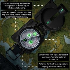 Lensatic Tritium Compass, Official USA Military Compass – Accurate and Ultral…