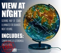 GET LIFE BASICS 13″ Light Up Globe Constellations Compass