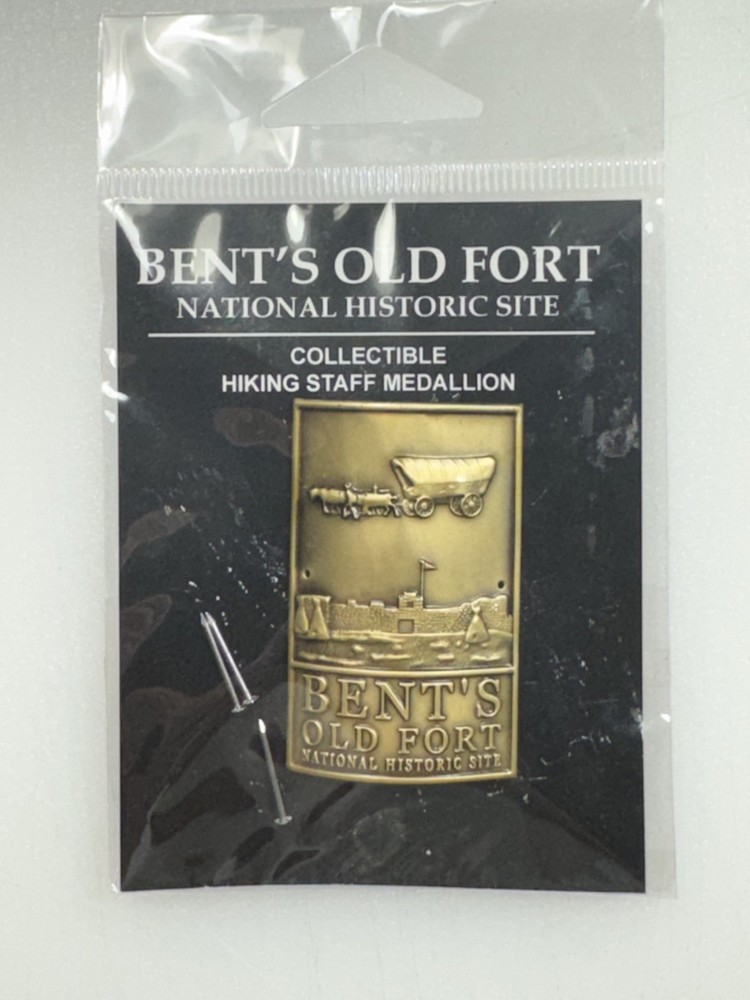 Vintage Bent’s Old Fort Hiking Staff Medallion • Bronze • Unopened • 1990’s