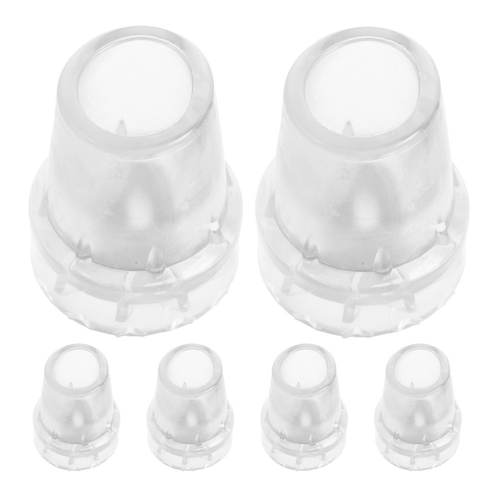 6Pcs Rubber Replacement Tips for Cane Transparent Non Slip Durable Walking Stick