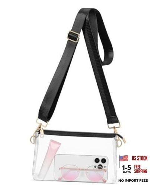 Clear Bag for Stadium Events, Clear Purses for Women Stadium Crossbody, A16