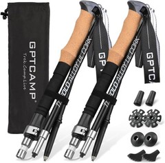 Nordic Walking Poles Folding Collapsible Hiking Sticks with Cork Handle 7075
