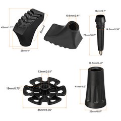 10Pcs Trekking Pole Tips Accessories Set Hiking Stick Tip Protectors Replacement