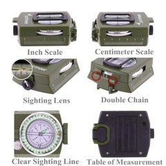 Military Compass High Accuracy Waterproof Compass Carry Bag Lensatic Compass