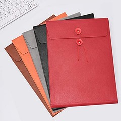PU Leather File Folder Document Holder Filing Envelope Project File A4 Brown
