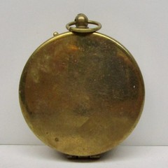 Vintage York Hamza compass in brass case with hinged lid 1 3/4″ round
