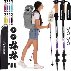 Lightweight Aluminum Trekking Poles – Collapsible Hiking Sticks for Travel & Bal