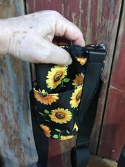 Water Bottle -card holder- phone- Cross Body Bag hiking travel Sunflowers …….z7
