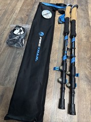 Pike Trail Carbon Fiber Hiking Trekking Poles Cork Grip 2 Poles Midnight Blue
