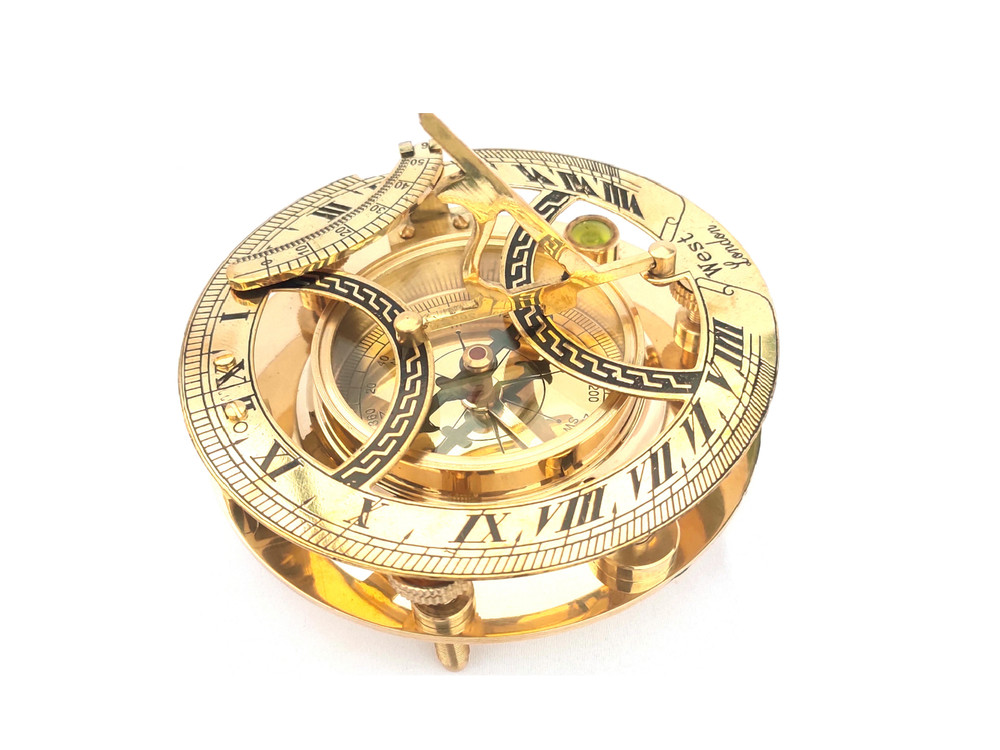 Nautical Vintage Style – 5″ Brass Sundial Compass, Compass gift,Anniversary Gift