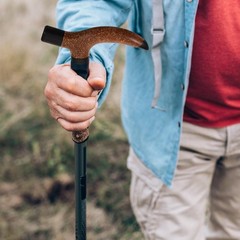 Walking Stick Handle Replacements, Wooden Cane Adapter Attachment for Trekking