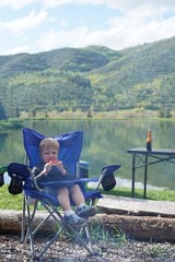 MOUNTAIN SUMMIT GEAR Anytime Chair for Camping, 35 x 34.5 x 21 inches, Blue
