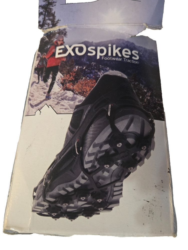 Kahtoola EXOspikes Footwear Traction for Winter Hiking & Trekking, Black MEDIUM