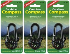 Coghlan’s Aluminum Carabiner Liquid Filled Compass (3-Pack)