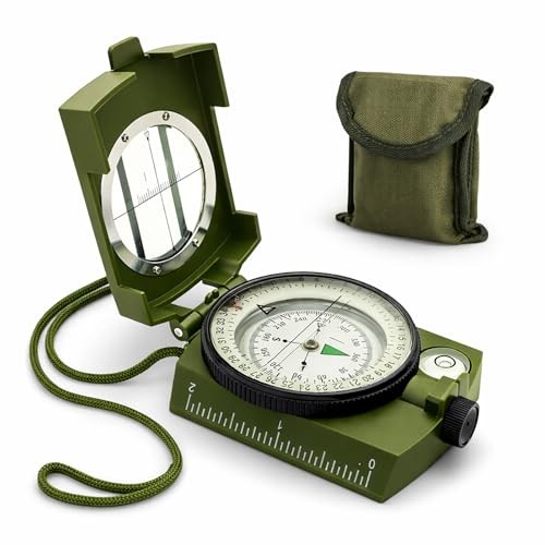 Hiking Compass for Survival, Lensatic Compass – Water-Resistant & Durable for