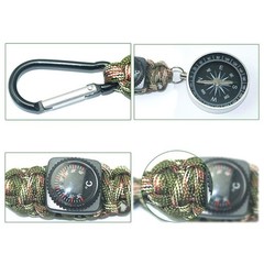Pocket Snap Hook Compasses Carabiner Thermometer Camping Backpacking Survival