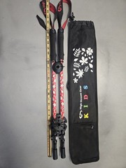 High Stream Gear Kids Trekking Poles Walking Sticks Telescopic Red Aluminum