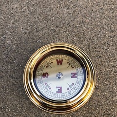 AZIMUTH Vintage Gold Compass Directional in Case