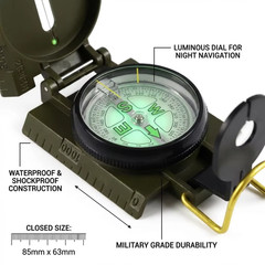 Outdoor Military Luminous Lensatic Compass for Camping Hiking Survival Marching