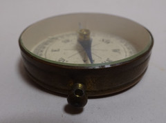 Brass Compasses 2 Handheld German N E S W Glass w Cover Lot Pair