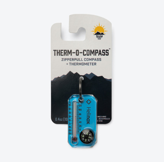 Helinox x Sun Company Thermometer Compass Keyring CO4H603BK Cyan Blue Black NEW