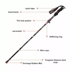 Lightweight Anti Shock Walking Trekking Hiking Stick Pole Alpenstock for Sports
