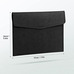 File Folder, PU Leather Document Holder File Organizer A4 A Black Style 1