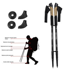 1 Pair All Terrain Trekking Hiking Poles Backpacking Adjustable Walking Sticks