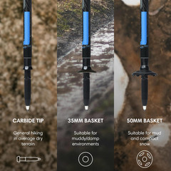 Fizan Compact 3 Trekking Poles – 5.6 Oz Ultralight, Backpacking, Thru Hiking Pol