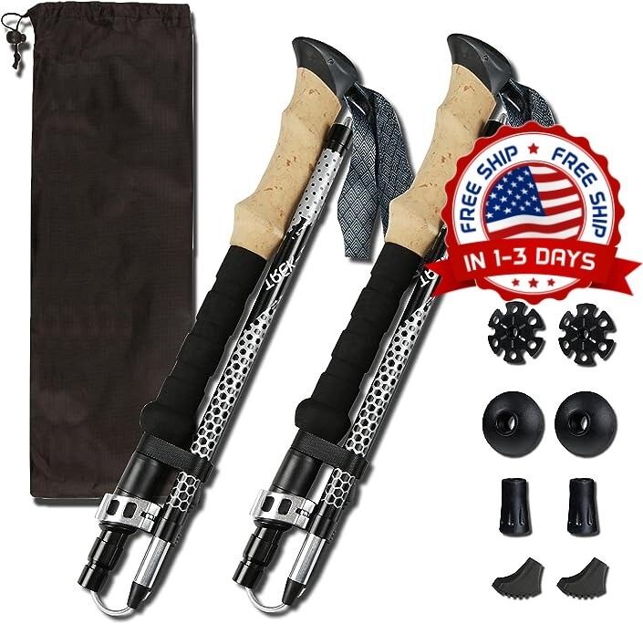 Bastones De Trekking Con Absorcion De Impactos Bastones Ajustables Para Cami…