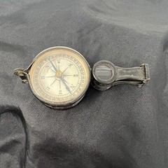 Vintage German Military Glass And Metal Compass Mirror Magnifying Germany