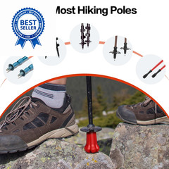 AWINNER Hiking Pole Tips, 4Pcs, Rubber, Wear & Tear Resistant, for Red