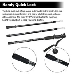 1Pair Lightweight Carbon Fiber Trekking Hiking Poles Walking Sticks Adjustable