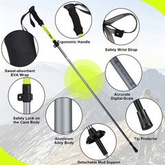 Collapsible Hiking Trekking Poles Aluminum Adjustable Foldable Walking Sticks