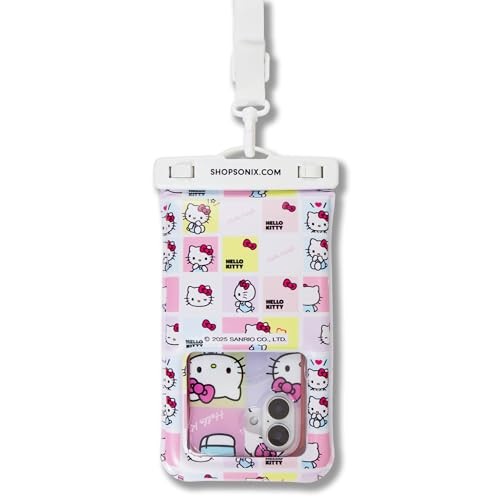 x Sanrio Waterproof Phone Pouch – Floating Phone Case Dry Bag Hello Kitty Grid