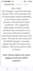 Neo’s Overshoe Trek Cleats UNISEX Sz L Men 9-10.5 W 11-12.5 Snow Ice
