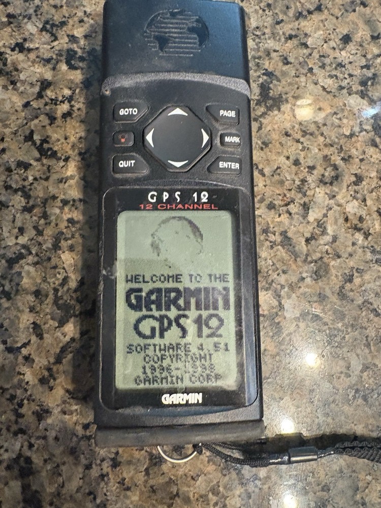 Garmin GPS 12 Handheld Unit Camping Hunting Hiking Tested Works
