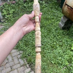 Hand-Carved Wooden Walking Stick Cane w/ Animal Head Handle, Brown, Unisex
