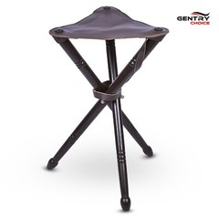 Outdoor Walking Stick Natural Wood Tripod Stool with Leather Seat Waking Cane