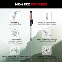 MX-4 | X Carbon Tech Carbon Fiber Trekking Poles