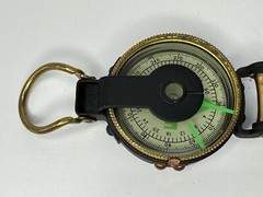 Vintage WFS Engineers Lensatic Compass No. 114 w/ Box Instructions Scouts Hunter
