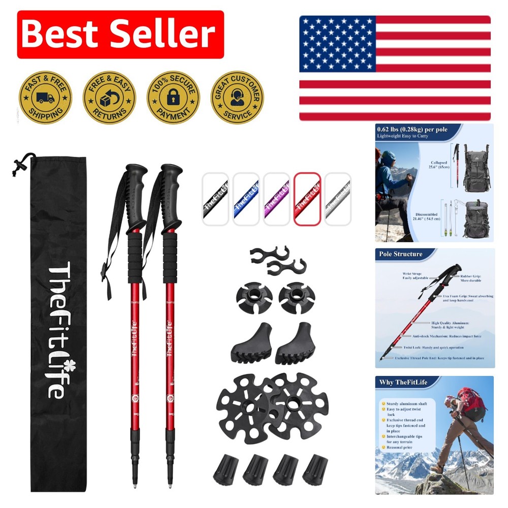 Ultralight Nordic Trekking Poles with Anti-Shock for Superior Hiking Comfort