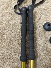 Ozark Trail Adjustable Trekking Poles Pair External Lever Lock Gold/Black