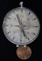 Vintage 1960’s Glass and Metal Japanese Magnetic Hand Compass