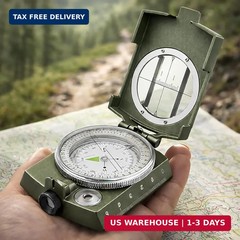 Military Lensatic Compass, Hiking Compass for Survival – Water-Resistant Navy