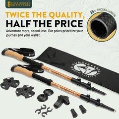 Lightweight Carbon Fiber Trekking Poles – Collapsible Hiking Sticks with Cork Gr
