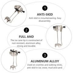 Trekking Poles Crampons Ice Walking Claw Man Mountaineering Climbing Stick [