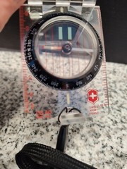 Original Military Field Compass w/Mirror & Strap Vintage Swiss Army DS40 Compass