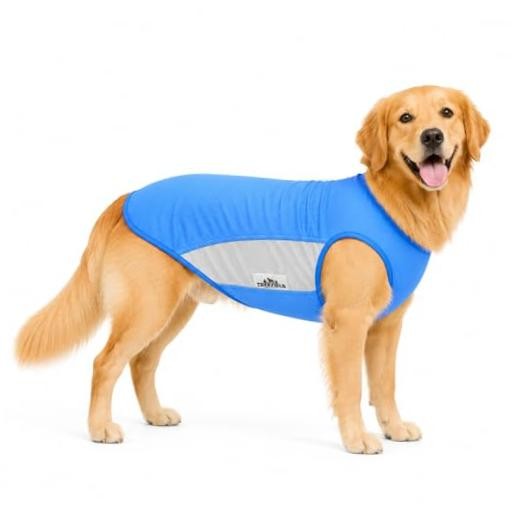 Dog Cooling Vest for Hot Weather，Dual-Layer Water-Holding Side Panels XL Blue