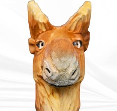 Carved Walking Stick with Animal Head – Lightweight and Strong Wooden Treckking